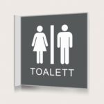 Flaggskylt Toalett Charcoal 150 x 150 mm
