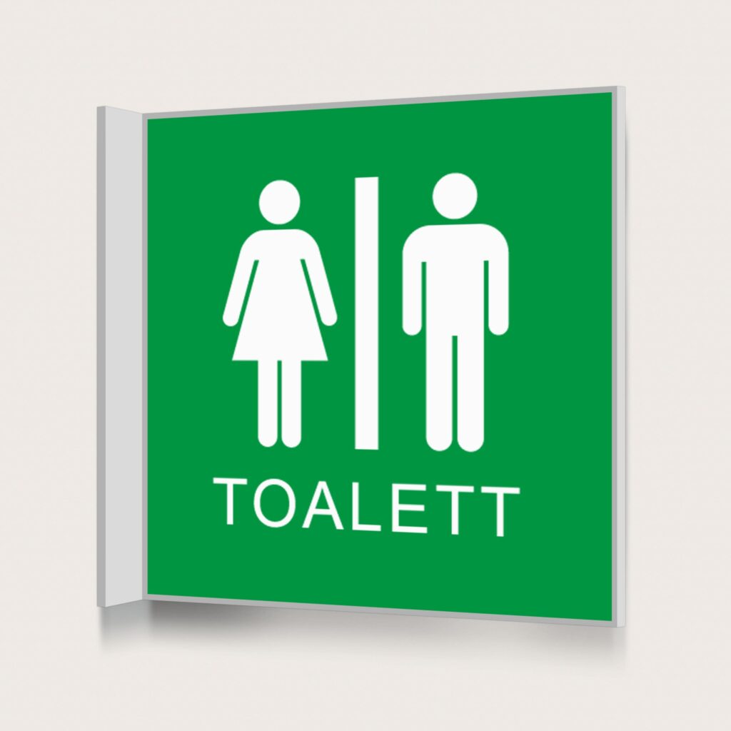 Flaggskylt Toalett Grön 150 x 150 mm