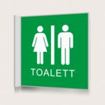 Flaggskylt Toalett Grön 150 x 150 mm