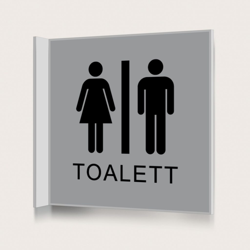 Flaggskylt Toalett Silver 150 x 150 mm