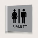 Flaggskylt Toalett Silver 150 x 150 mm