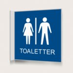 Flaggskylt Toaletter Blå 150 x 150 mm