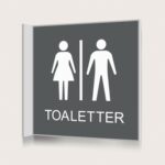 Flaggskylt Toaletter Charcoal 150 x 150 mm