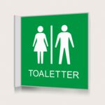 Flaggskylt Toaletter Grön 150 x 150 mm
