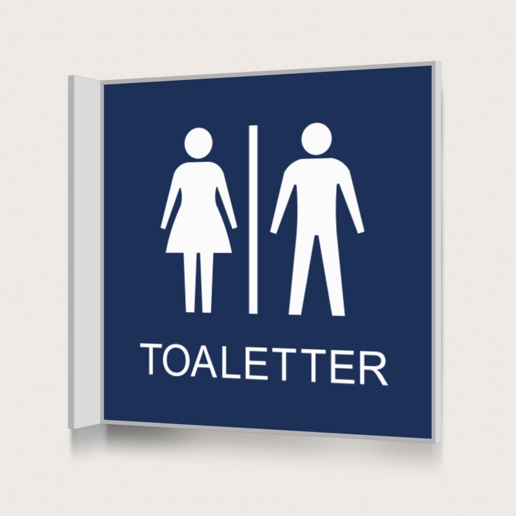 Flaggskylt Toaletter Mörkblå 150 x 150 mm