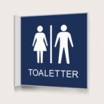 Flaggskylt Toaletter Mörkblå 150 x 150 mm