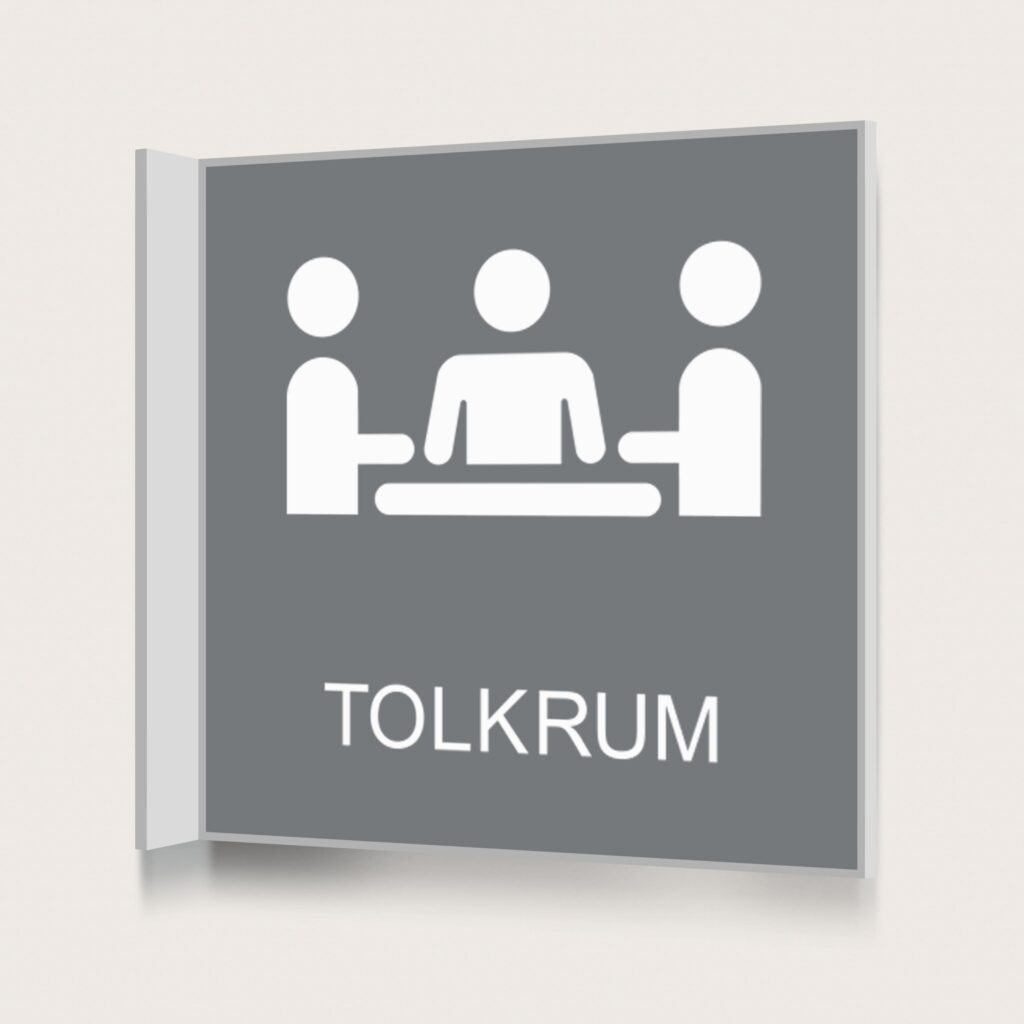 Flaggskylt Tolkrum Grå 150 x 150 mm
