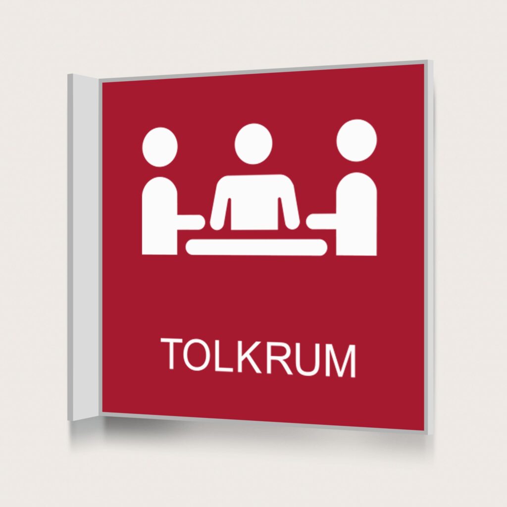 Flaggskylt Tolkrum Röd 150 x 150 mm