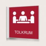Flaggskylt Tolkrum Röd 150 x 150 mm