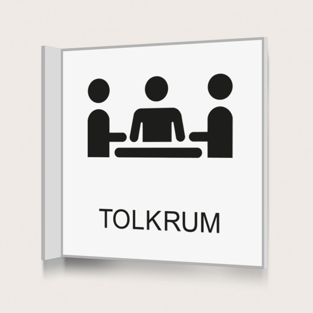 Flaggskylt Tolkrum Vit 150 x 150 mm