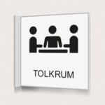 Flaggskylt Tolkrum Vit 150 x 150 mm