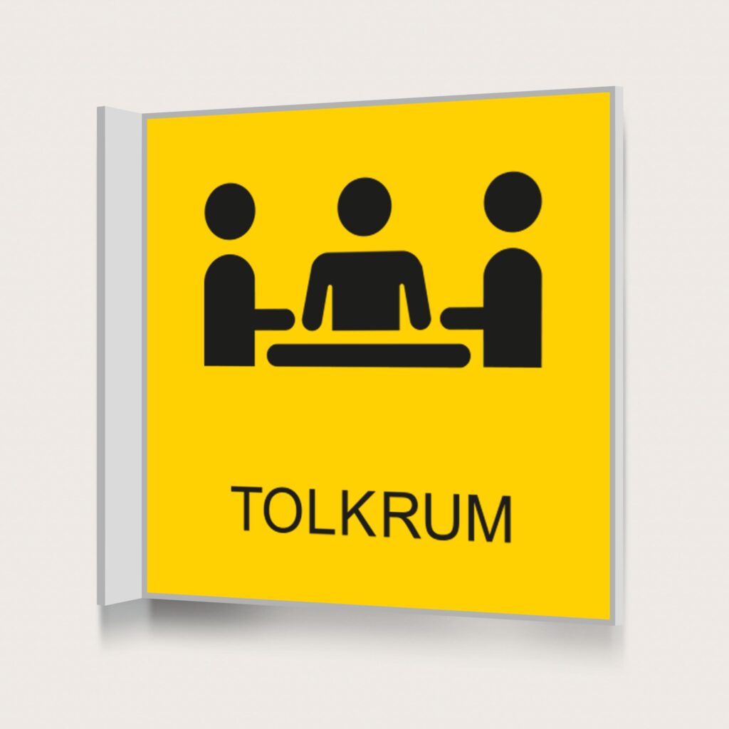 Flaggskylt Tolkrum Gul 150 x 150 mm