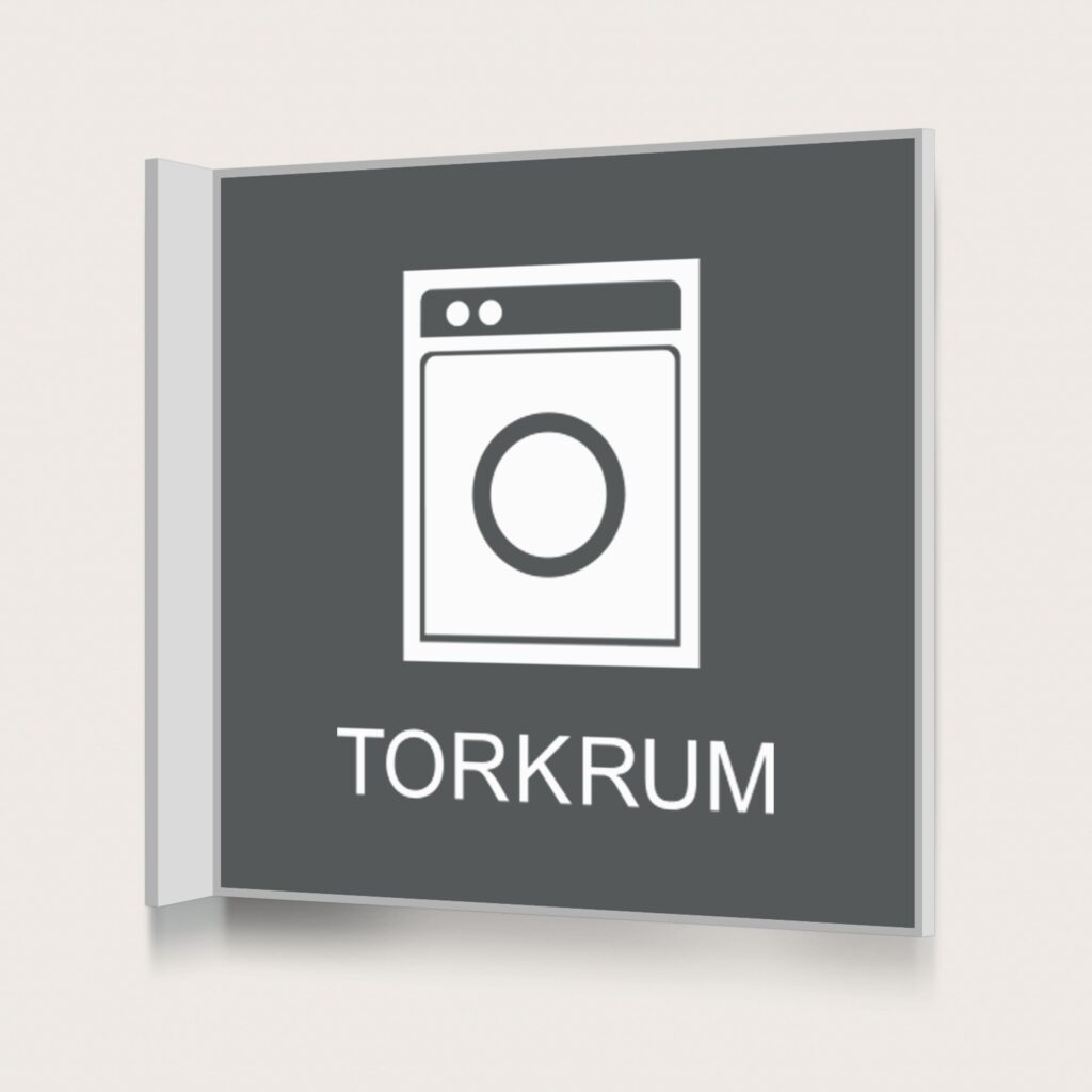 Flaggskylt Torkrum Charcoal 150 x 150 mm