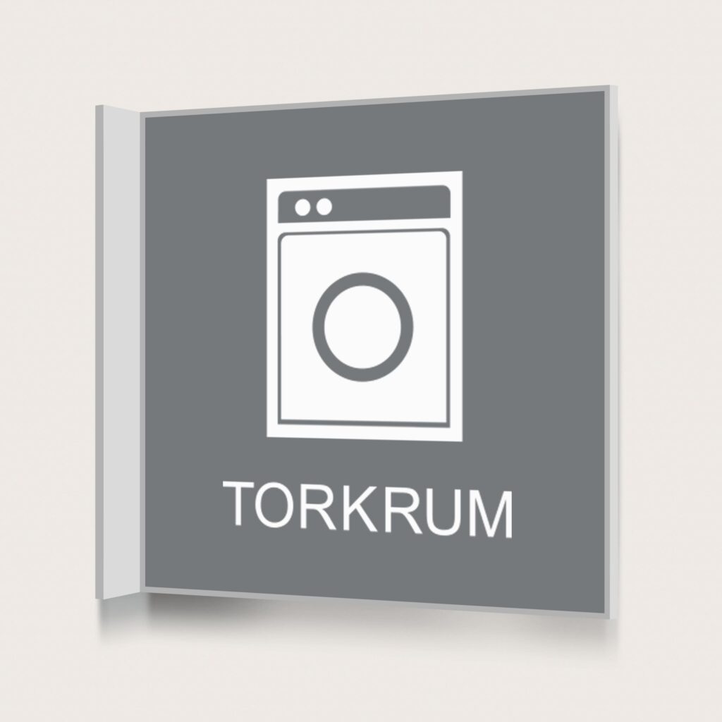 Flaggskylt Torkrum Grå 150 x 150 mm
