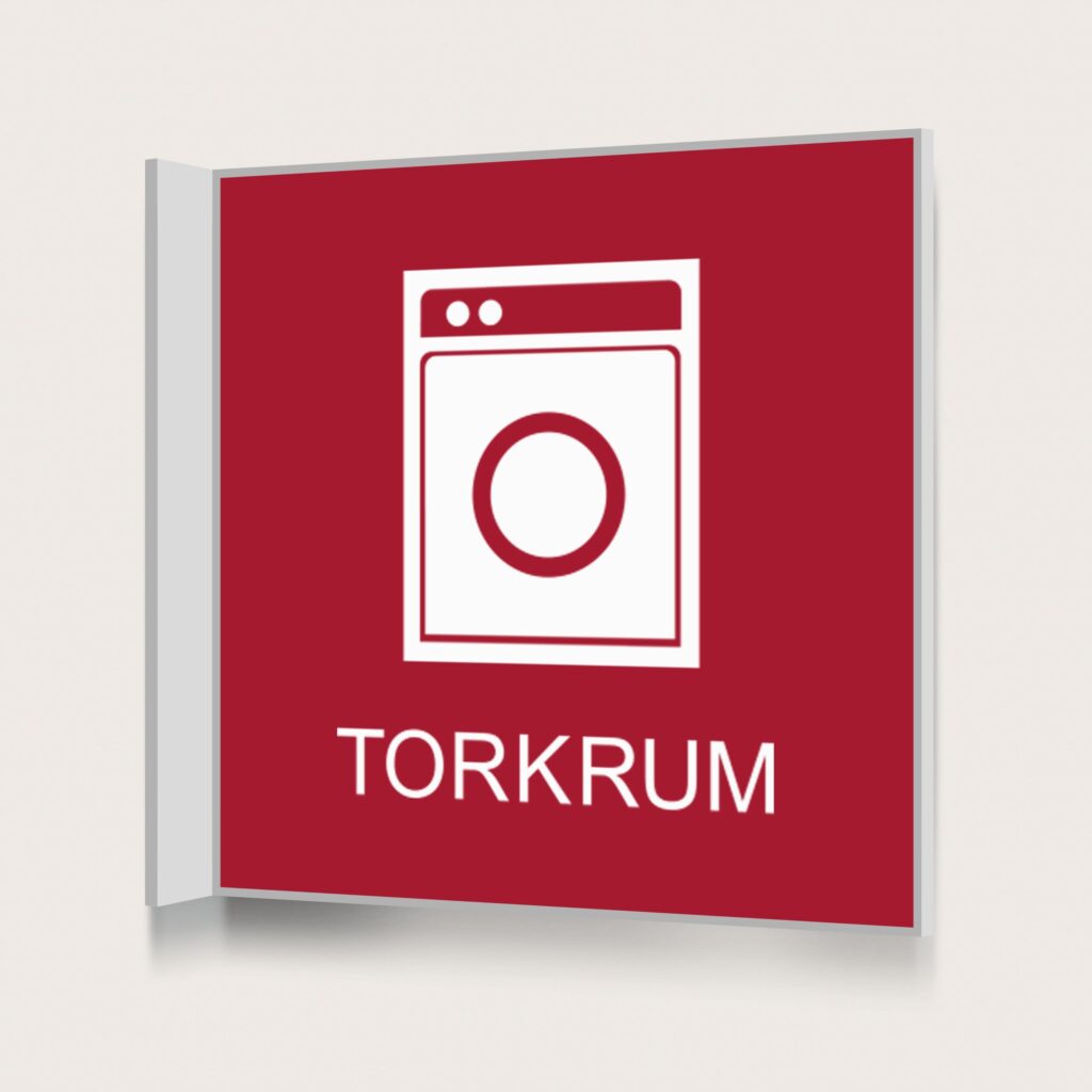 Flaggskylt Torkrum Röd 150 x 150 mm