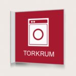 Flaggskylt Torkrum Röd 150 x 150 mm