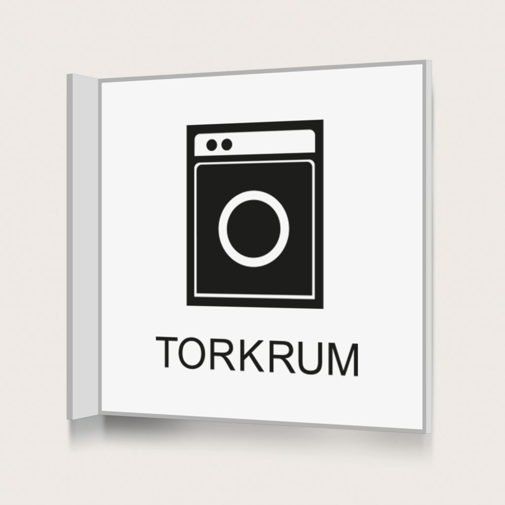 Flaggskylt Torkrum Vit 150 x 150 mm