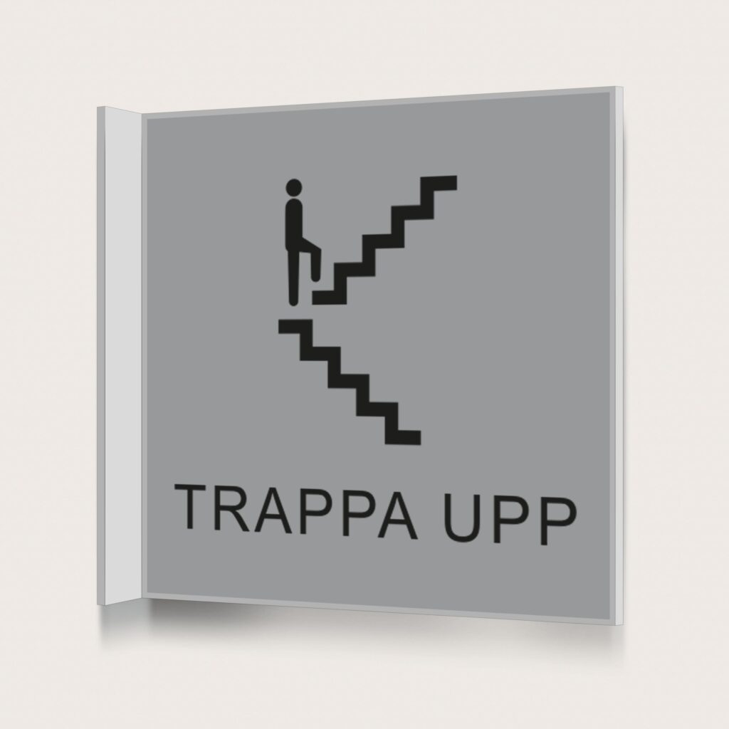 Flaggskylt Trappa Upp Silver 150 x 150 mm