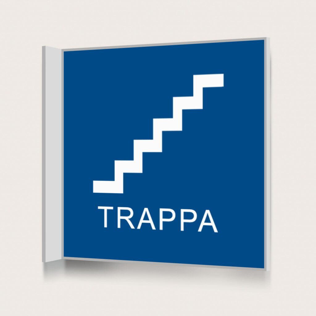 Flaggskylt Trappa 2 Blå 150 x 150 mm