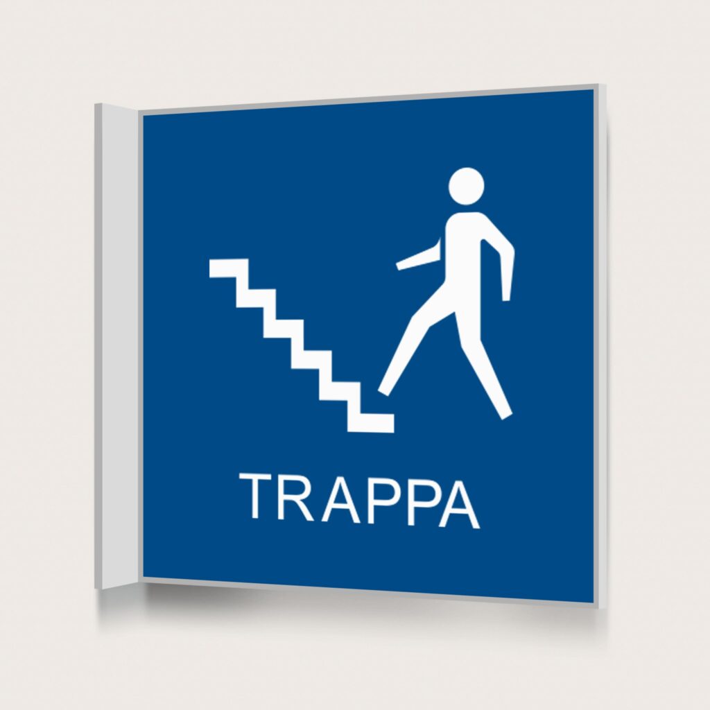 Flaggskylt Trappa Blå 150 x 150 mm