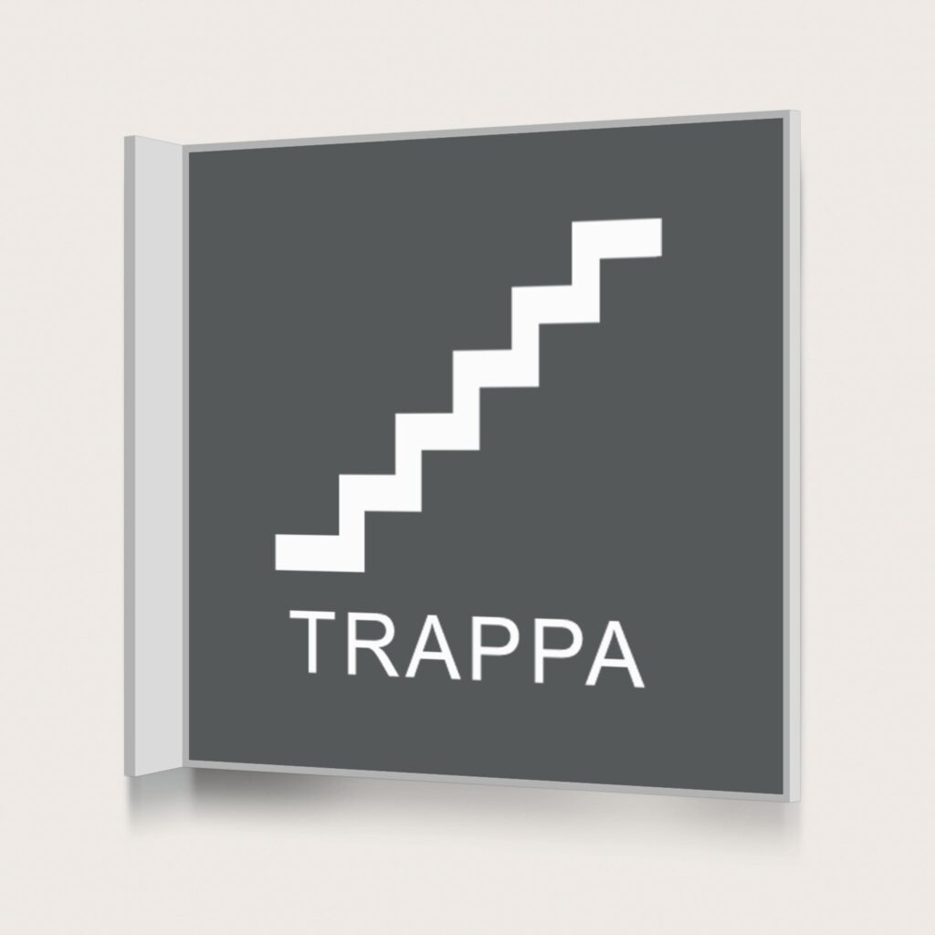 Flaggskylt Trappa 2 Charcoal 150 x 150 mm