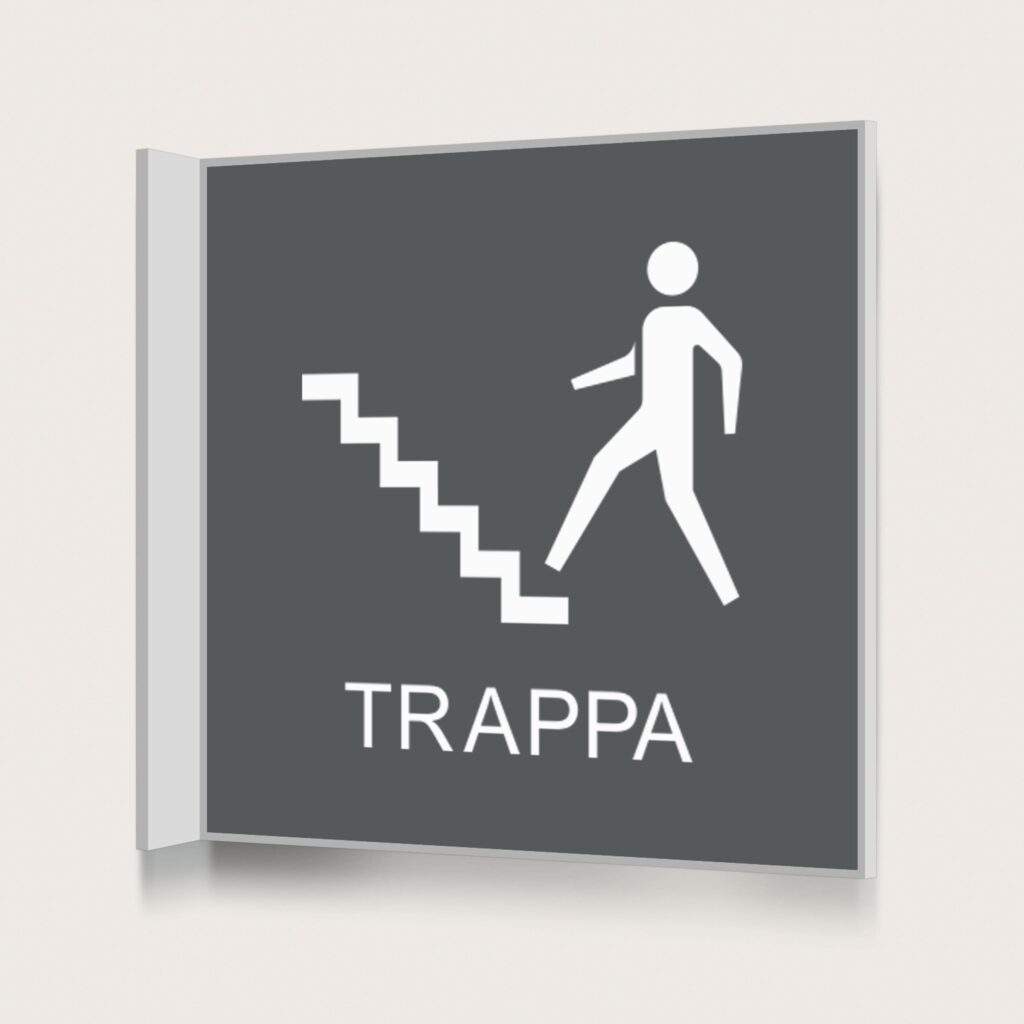Flaggskylt Trappa Charcoal 150 x 150 mm