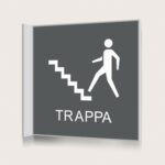 Flaggskylt Trappa Charcoal 150 x 150 mm