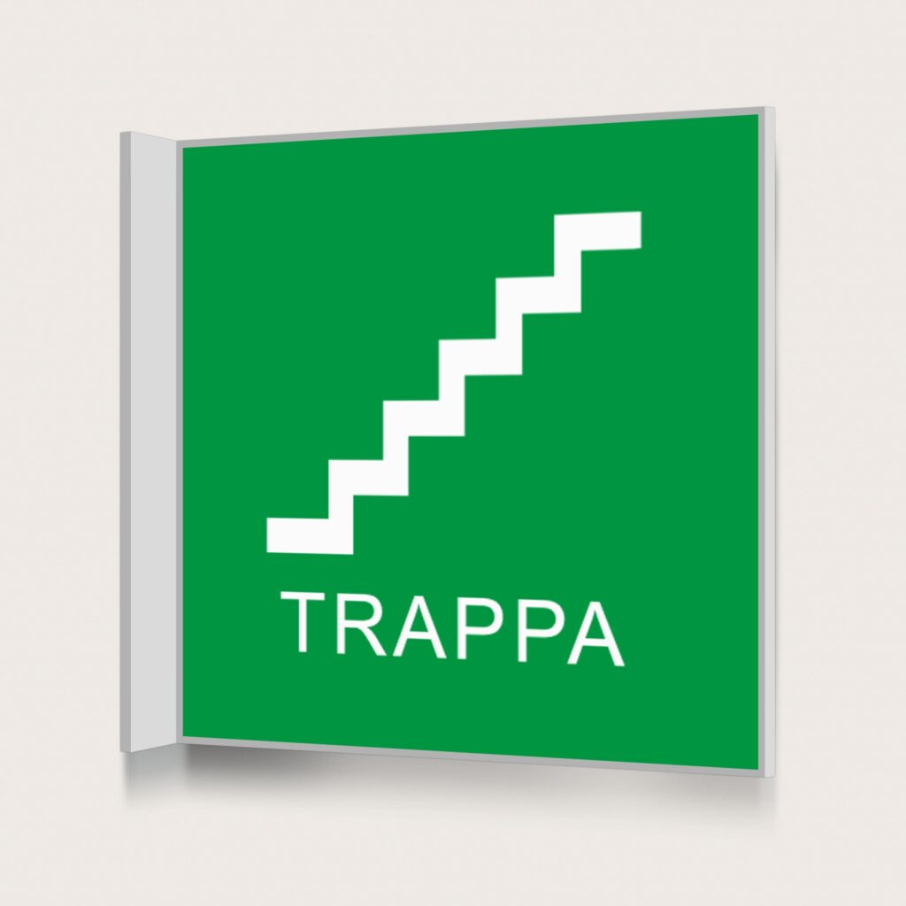 Flaggskylt Trappa 2 Grön 150 x 150 mm