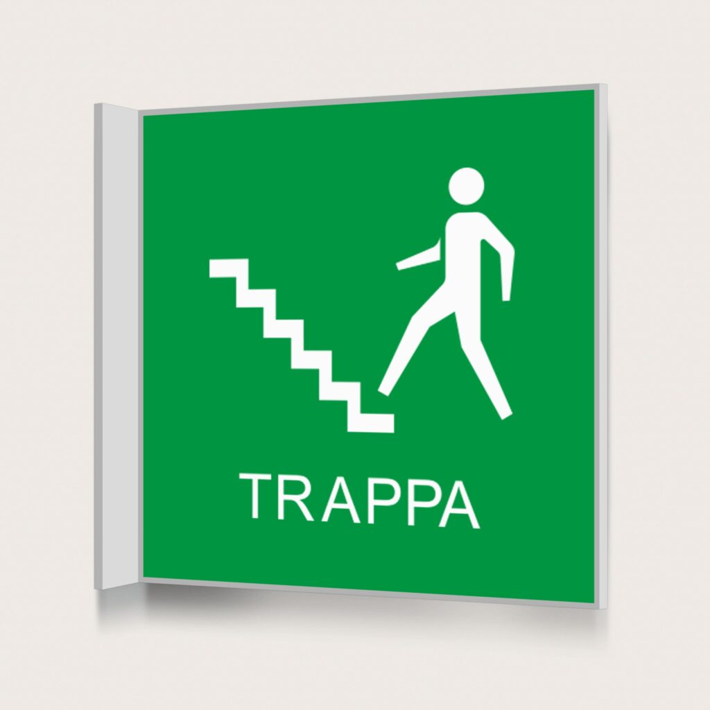 Flaggskylt Trappa Grön 150 x 150 mm