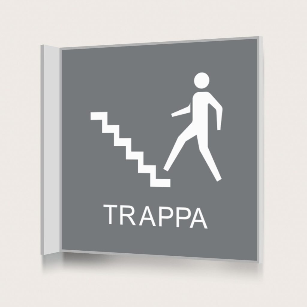 Flaggskylt Trappa Grå 150 x 150 mm