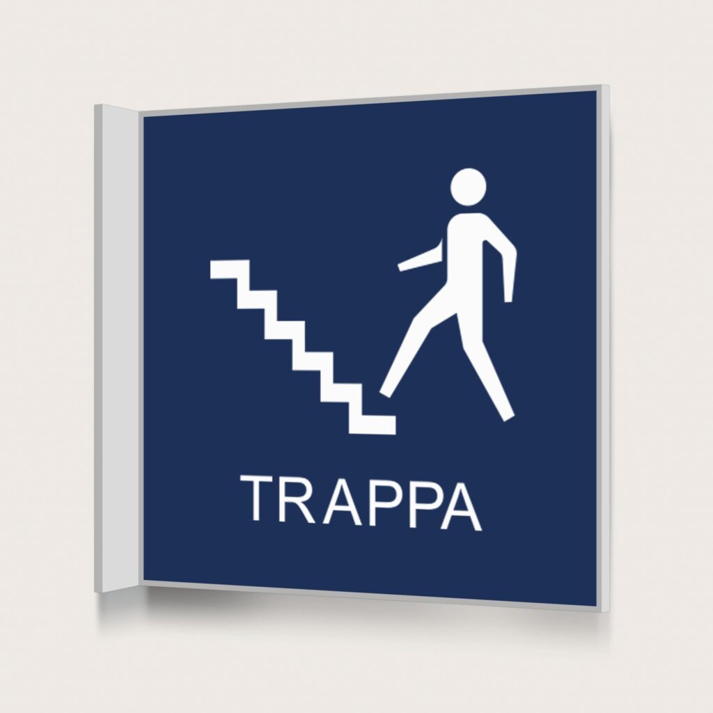 Flaggskylt Trappa Mörkblå 150 x 150 mm