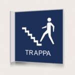 Flaggskylt Trappa Mörkblå 150 x 150 mm