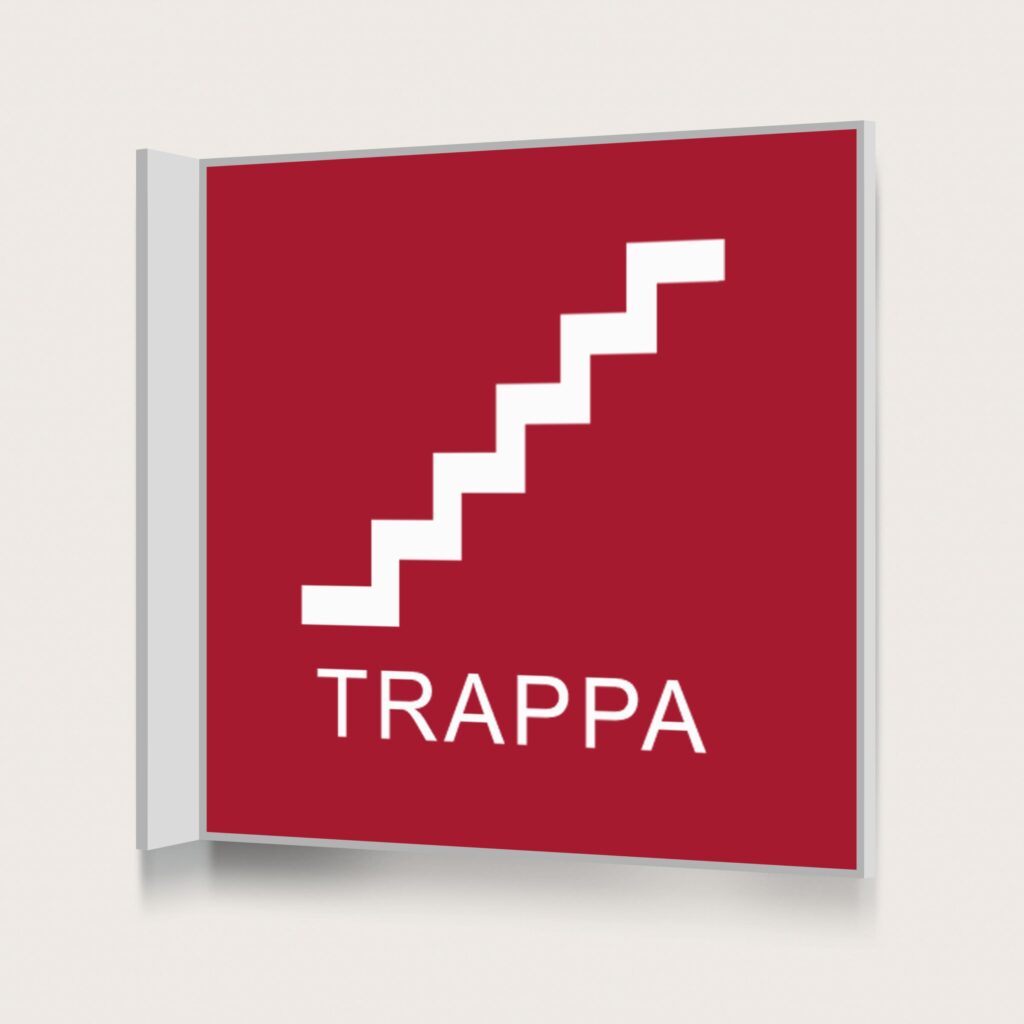 Flaggskylt Trappa 2 Röd 150 x 150 mm