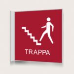 Flaggskylt Trappa Röd 150 x 150 mm