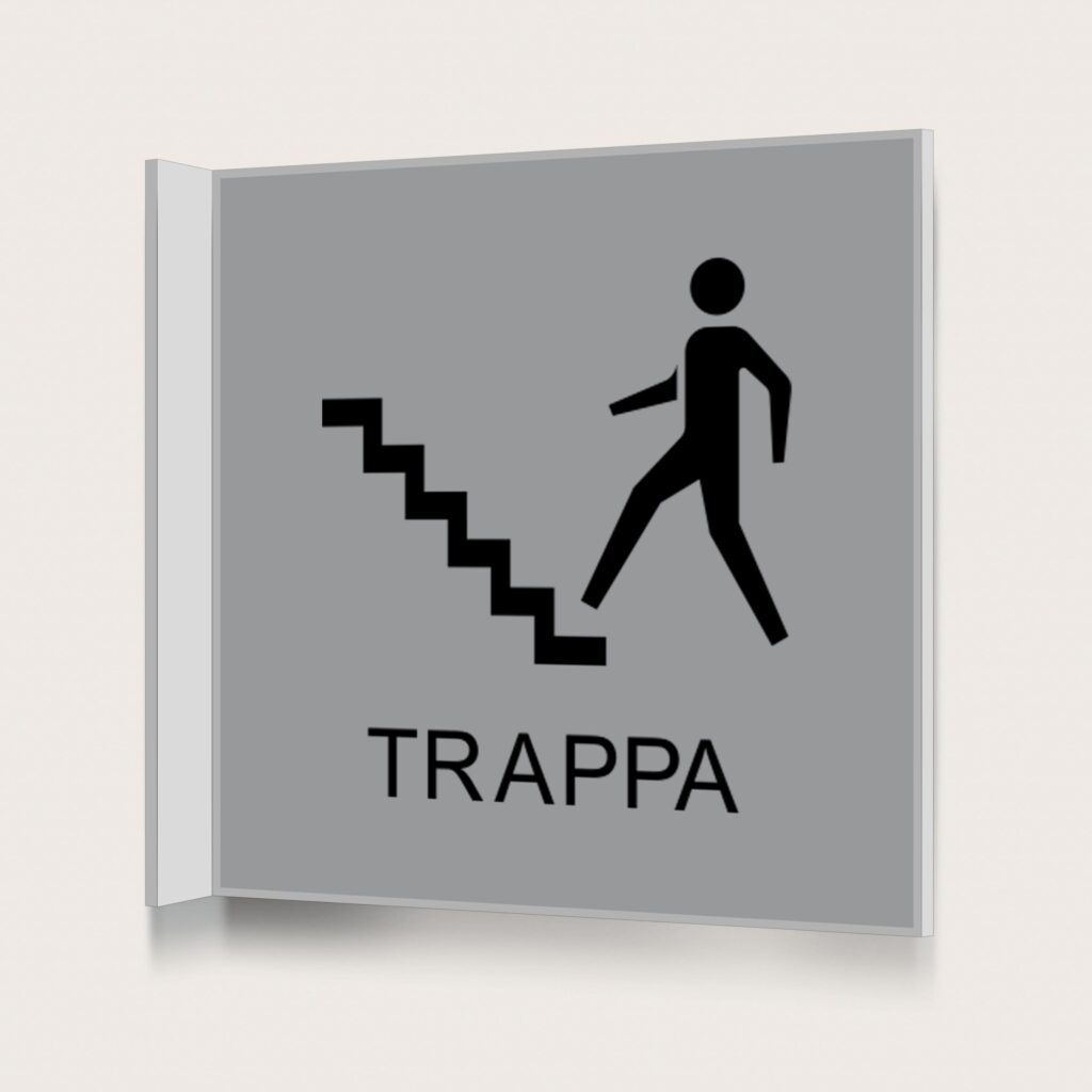 Flaggskylt Trappa Silver 150 x 150 mm