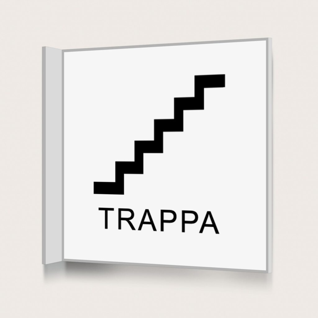 Flaggskylt Trappa 2 Svart 150 x 150 mm