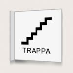 Flaggskylt Trappa 2 Svart 150 x 150 mm