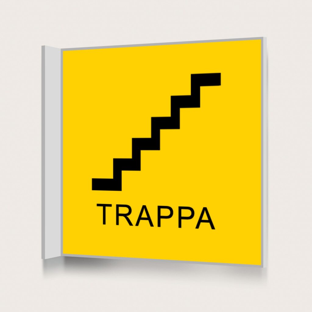 Flaggskylt Trappa 2 Gul 150 x 150 mm