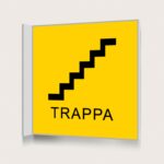 Flaggskylt Trappa 2 Gul 150 x 150 mm