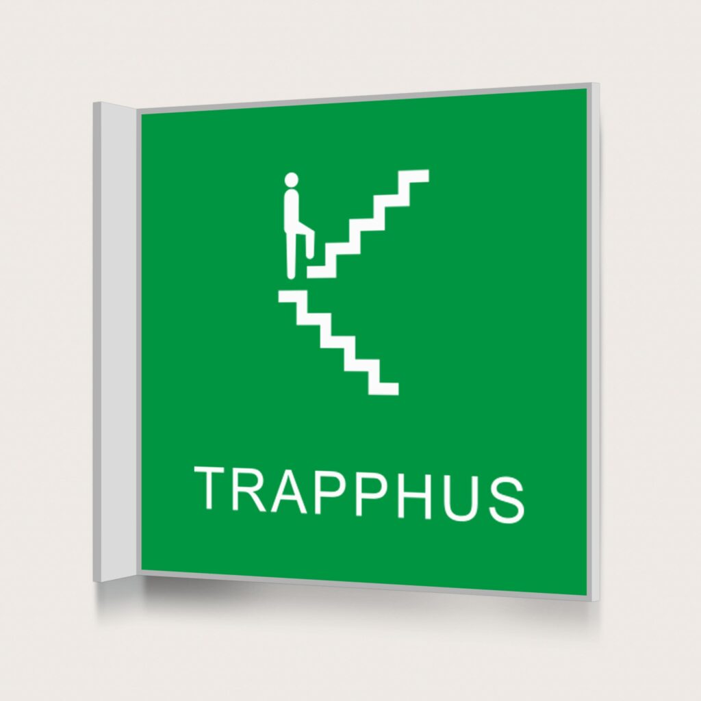 Flaggskylt Trapphus Grön 150 x 150 mm