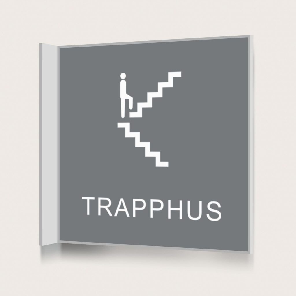Flaggskylt Trapphus Grå 150 x 150 mm