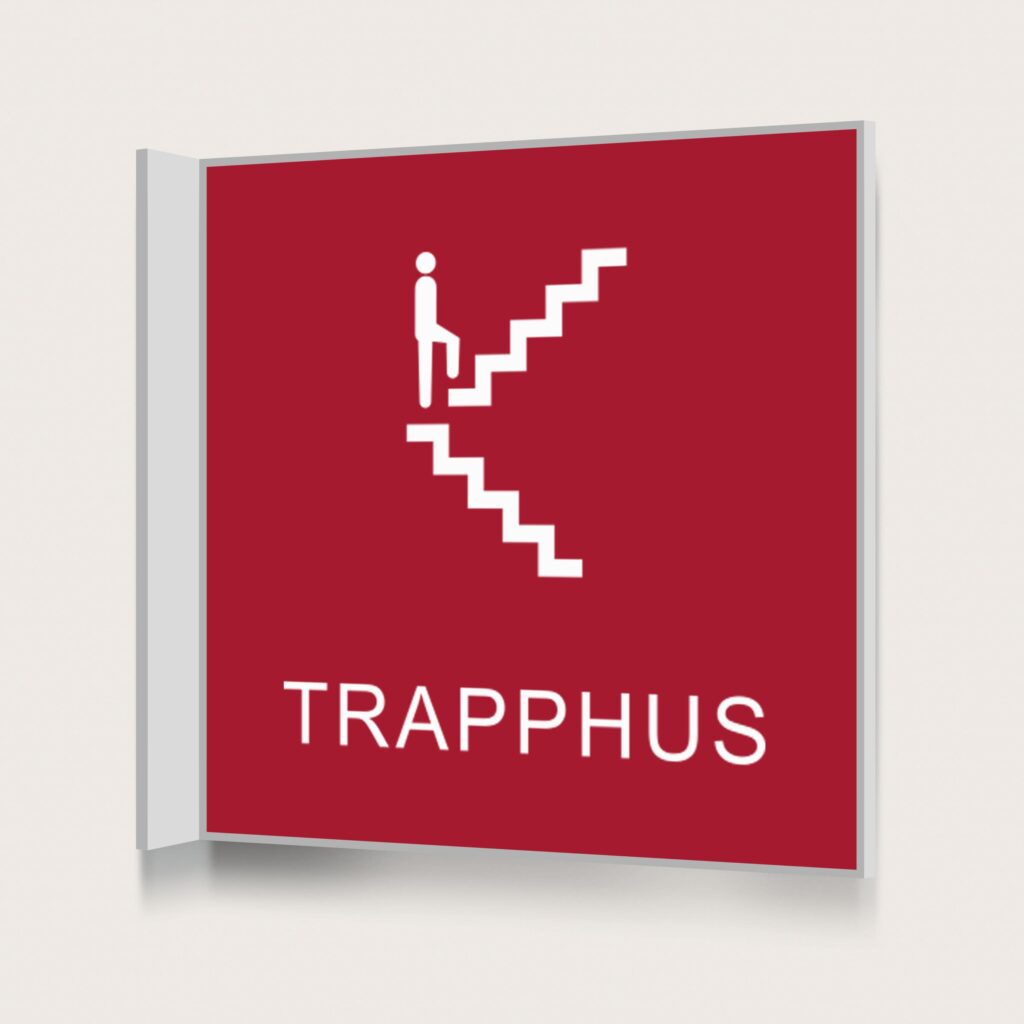 Flaggskylt Trapphus Röd 150 x 150 mm