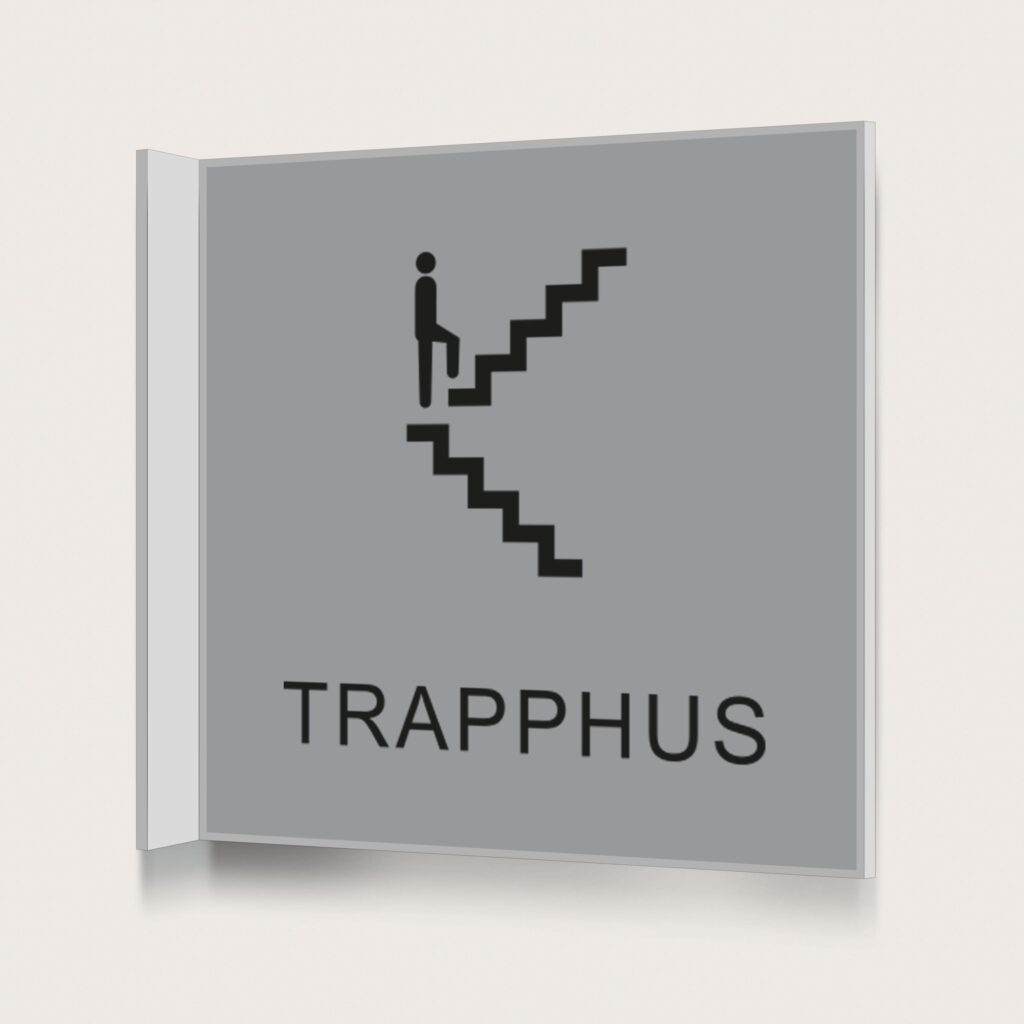 Flaggskylt Trapphus Silver 150 x 150 mm