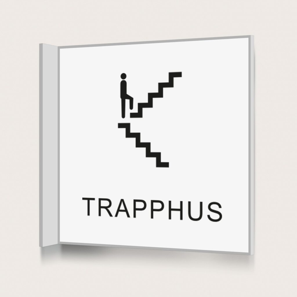 Flaggskylt Trapphus Vit 150 x 150 mm