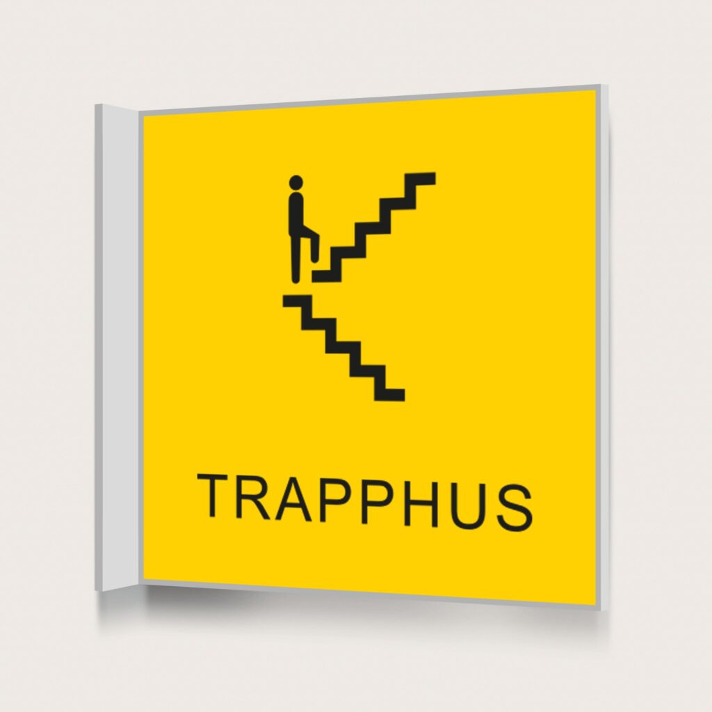 Flaggskylt Trapphus Gul 150 x 150 mm
