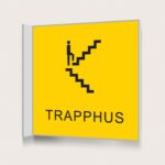 Flaggskylt Trapphus Gul 150 x 150 mm