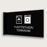 Flaggskyt Tvättstuga / Torkrum Svart 295 x 180 mm