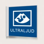 Flaggskylt Ultraljud Blå 150 x 150 mm