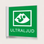 Flaggskylt Grön Ultraljud 150 x 150 mm