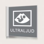 Flaggskylt Ultraljud Grå 150 x 150 mm
